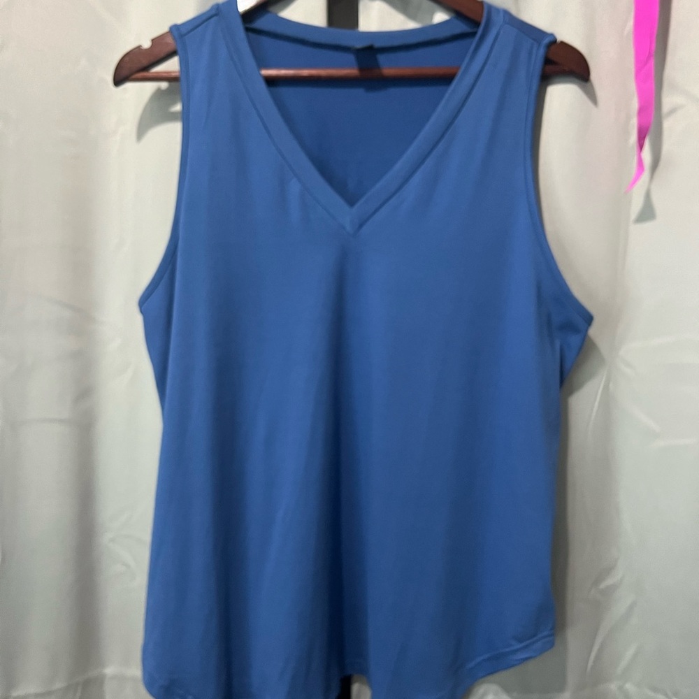 SHEIN Blue V-Neck Tank Top